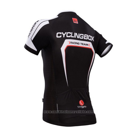 2014 Maillot Cyclisme Fox Cyclingbox Profond Noir Manches Courtes et Cuissard