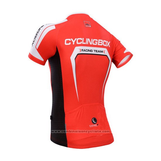 2014 Maillot Cyclisme Fox Cyclingbox Rouge et Blanc Manches Courtes et Cuissard