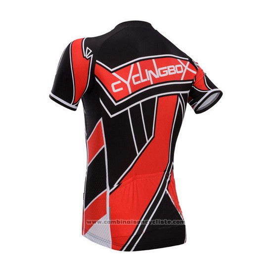 2014 Maillot Cyclisme Fox Cyclingbox Rouge et Noir Manches Courtes et Cuissard