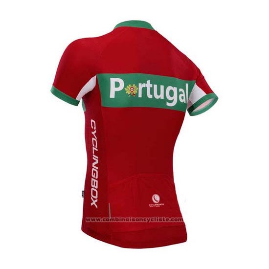 2014 Maillot Cyclisme Fox Cyclingbox Rouge et Vert Manches Courtes et Cuissard