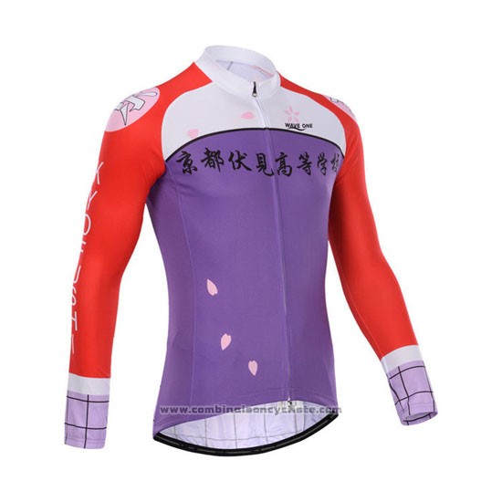 2014 Maillot Cyclisme Fox Cyclingbox Rouge et Violet Manches Longues et Cuissard