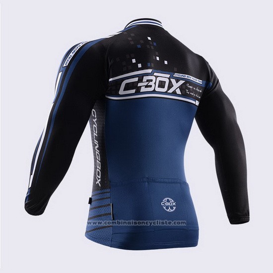2015 Maillot Cyclisme Fox Cyclingbox Bleu Manches Longues et Cuissard