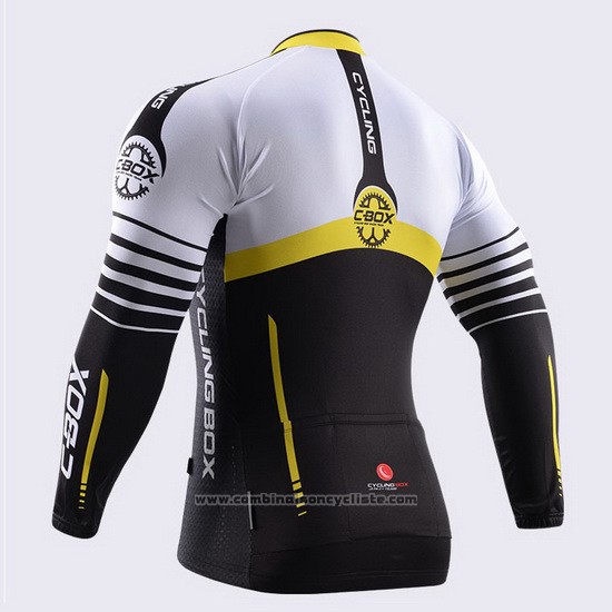 2015 Maillot Cyclisme Fox Cyclingbox Noir et Blanc Manches Longues et Cuissard