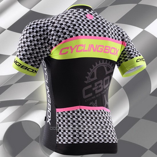 2015 Maillot Cyclisme Fox Cyclingbox Noir et Vert Manches Courtes et Cuissard