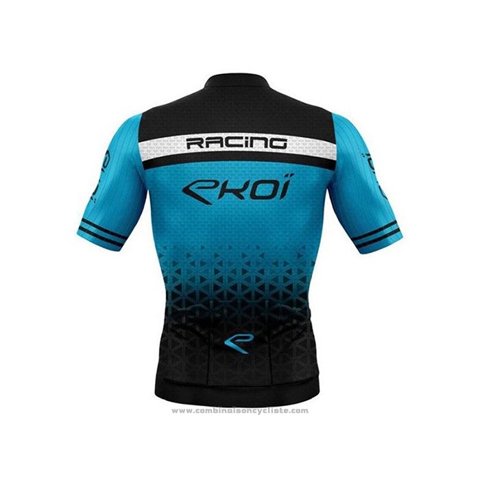 2020 Maillot Cyclisme EKOI Noir Bleu Manches Courtes et Cuissard