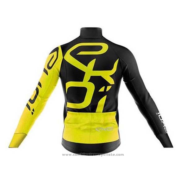 2020 Maillot Cyclisme EKOI Noir Jaune Manches Longues et Cuissard