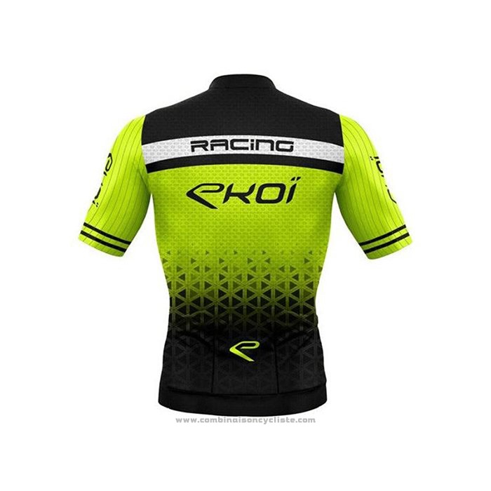 2020 Maillot Cyclisme EKOI Noir Vert Manches Courtes et Cuissard