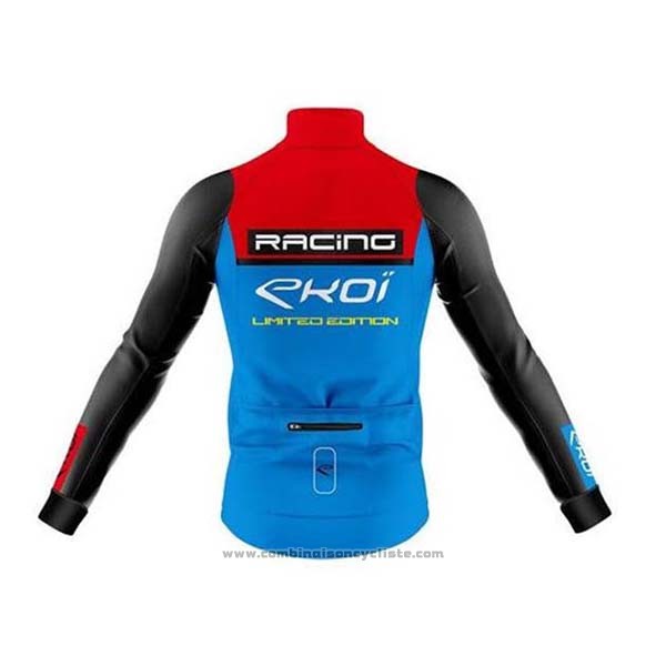 2020 Maillot Cyclisme EKOI Rouge Bleu Noir Manches Longues et Cuissard