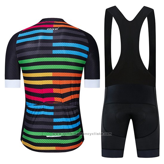 2019 Maillot Cyclisme Etixxl Noir Bleu Manches Courtes et Cuissard