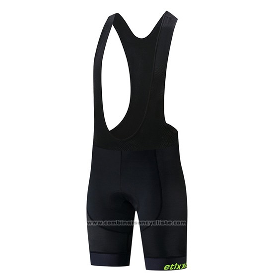 2019 Maillot Cyclisme Etixxl Noir Vert Bleu Manches Courtes et Cuissard