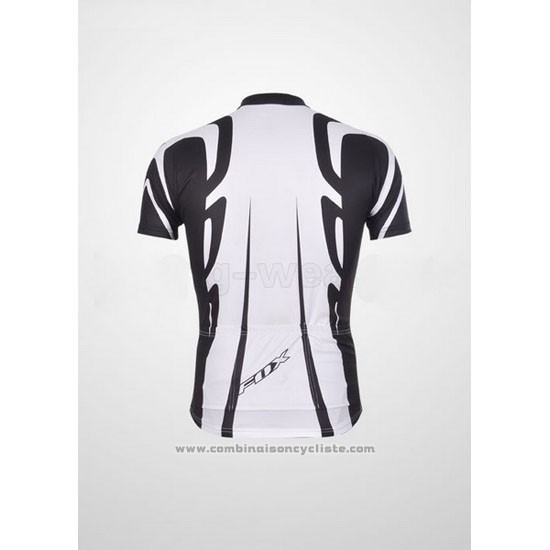 2011 Maillot Cyclisme Fox Blanc et Noir Manches Courtes et Cuissard