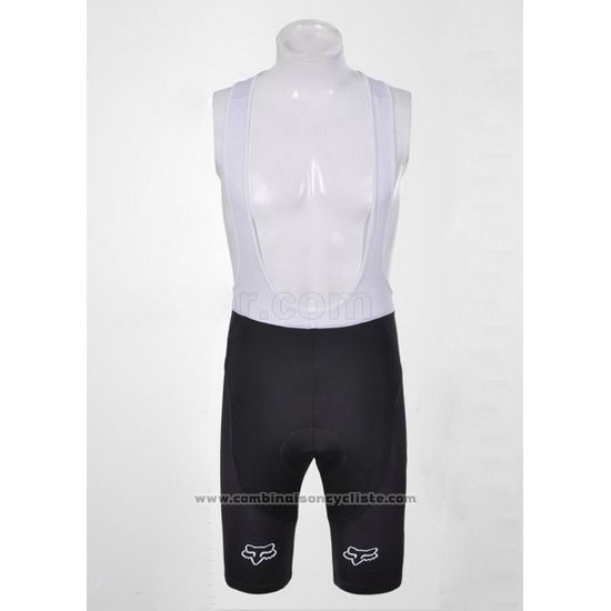 2011 Maillot Cyclisme Fox Blanc et Noir Manches Courtes et Cuissard