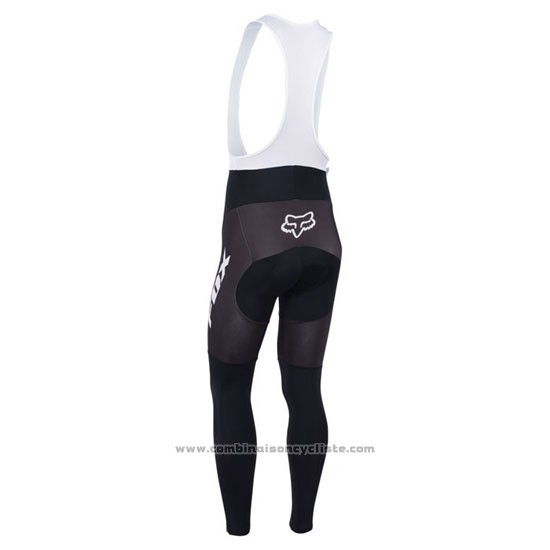 2013 Maillot Cyclisme Fox Blanc et Rouge Manches Longues et Cuissard