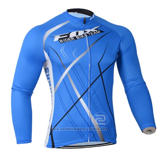 2014 Maillot Cyclisme Fox Azur Manches Longues et Cuissard