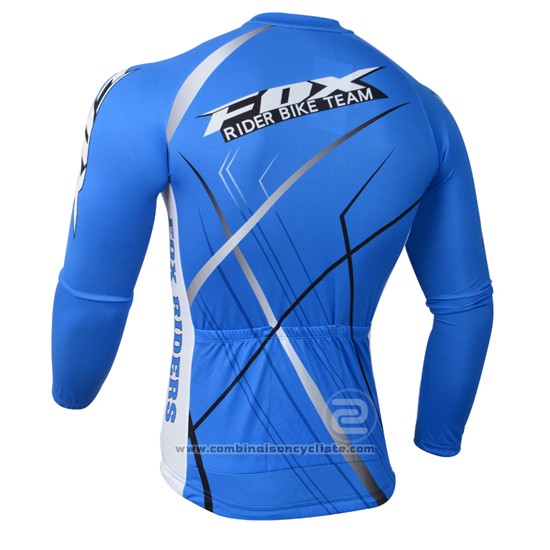 2014 Maillot Cyclisme Fox Azur Manches Longues et Cuissard