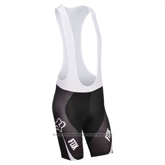 2014 Maillot Cyclisme Fox Azur et Noir Manches Courtes et Cuissard