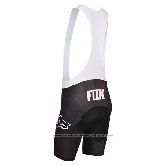 2014 Maillot Cyclisme Fox Blanc et Noir Manches Courtes et Cuissard