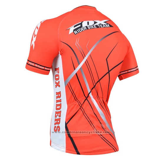 2014 Maillot Cyclisme Fox Orange Manches Courtes et Cuissard