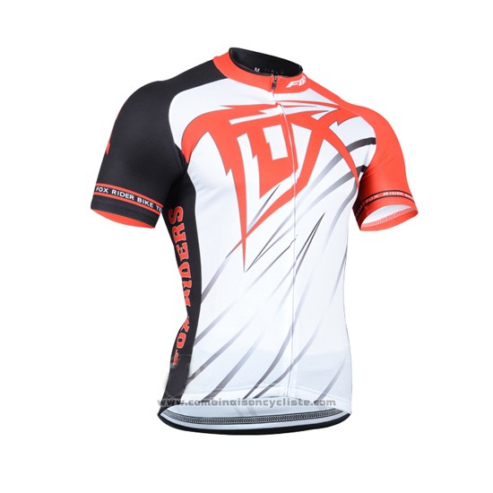 2014 Maillot Cyclisme Fox Orange et Blanc Manches Courtes et Cuissard