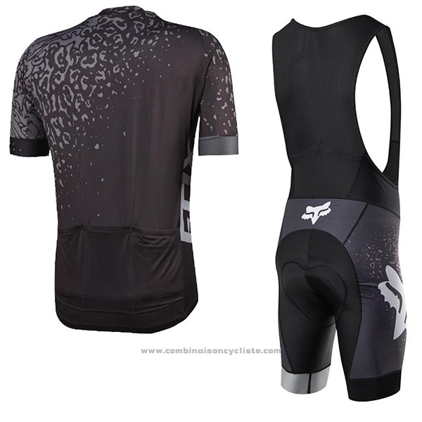 2017 Maillot Cyclisme Fox Ascent Comp Gris Manches Courtes et Cuissard