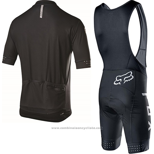 2017 Maillot Cyclisme Fox Ascent Comp Noir Manches Courtes et Cuissard