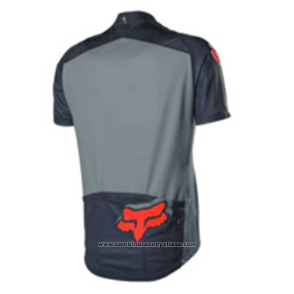 2017 Maillot Cyclisme Fox Gris Manches Courtes et Cuissard