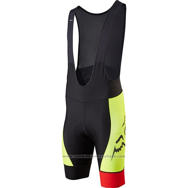 2017 Maillot Cyclisme Fox Le Savant Jaune Manches Courtes et Cuissard