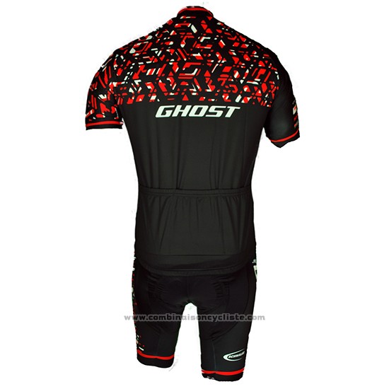 2018 Maillot Cyclisme Ghost Rouge Noir Manches Courtes et Cuissard