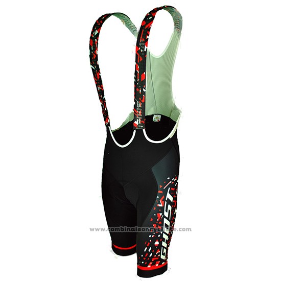 2018 Maillot Cyclisme Ghost Rouge Noir Manches Courtes et Cuissard