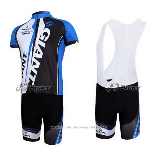 2011 Maillot Cyclisme Giant Noir et Bleu Manches Courtes et Cuissard