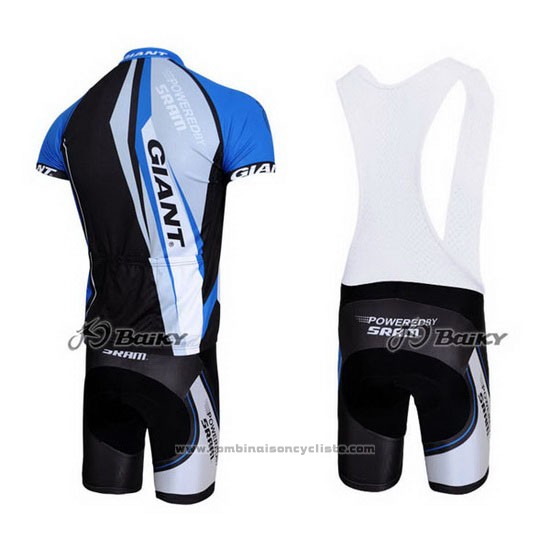 2011 Maillot Cyclisme Giant Noir et Bleu Manches Courtes et Cuissard