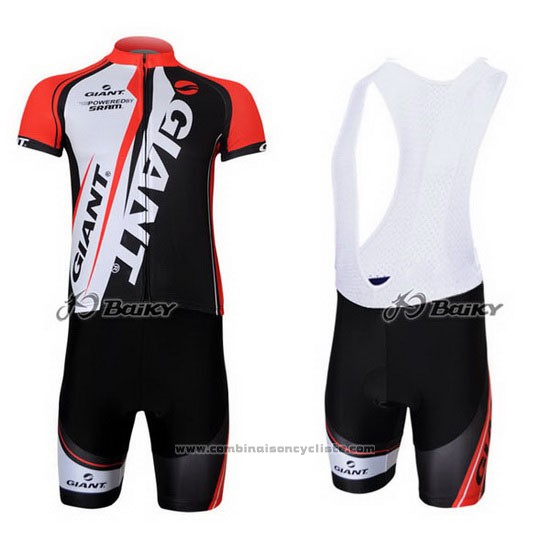 2011 Maillot Cyclisme Giant Rouge et Noir Manches Courtes et Cuissard