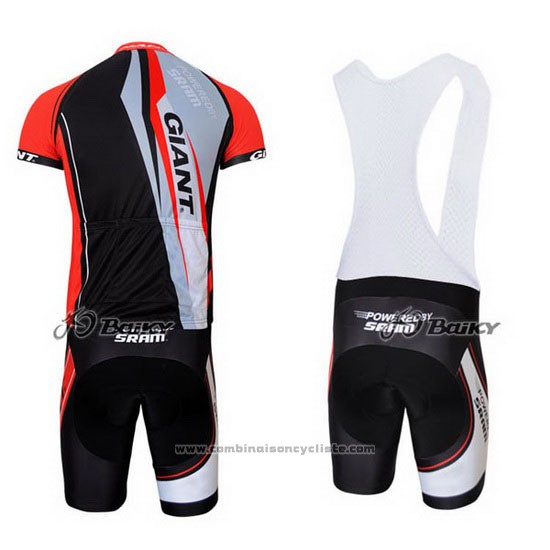 2011 Maillot Cyclisme Giant Rouge et Noir Manches Courtes et Cuissard