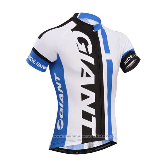 2013 Maillot Cyclisme Giant Blanc et Azur Manches Courtes et Cuissard