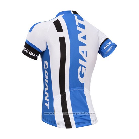 2013 Maillot Cyclisme Giant Blanc et Azur Manches Courtes et Cuissard
