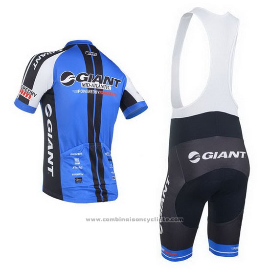 2013 Maillot Cyclisme Giant Noir et Bleu Manches Courtes et Cuissard