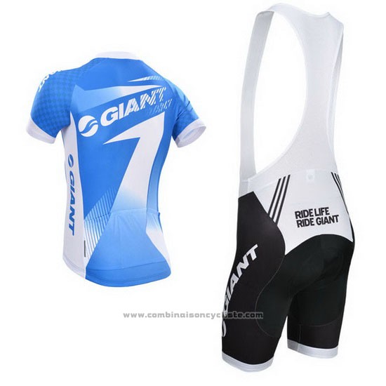 2014 Maillot Cyclisme Giant Azur Manches Courtes et Cuissard