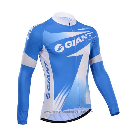 2014 Maillot Cyclisme Giant Azur Manches Longues et Cuissard