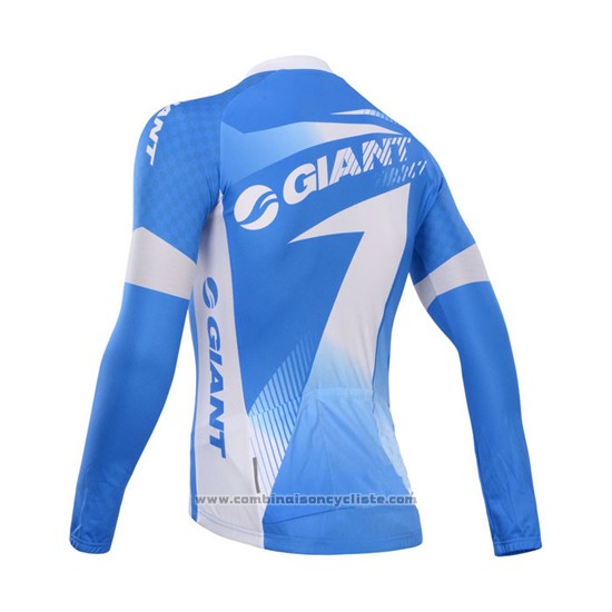 2014 Maillot Cyclisme Giant Azur Manches Longues et Cuissard