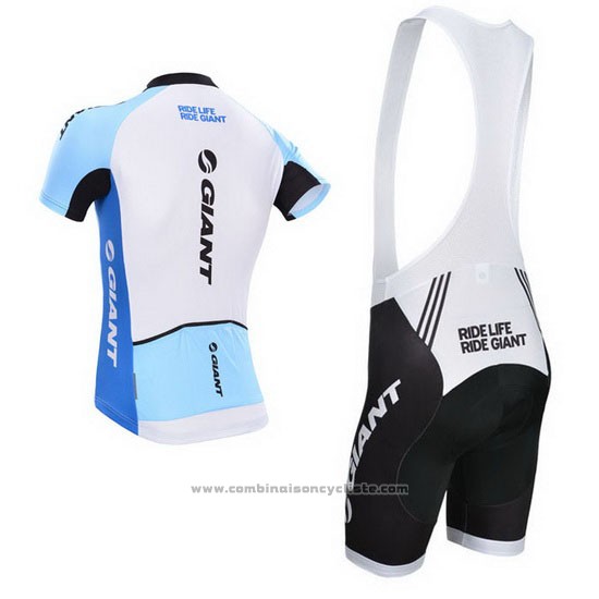2014 Maillot Cyclisme Giant Blanc Manches Courtes et Cuissard