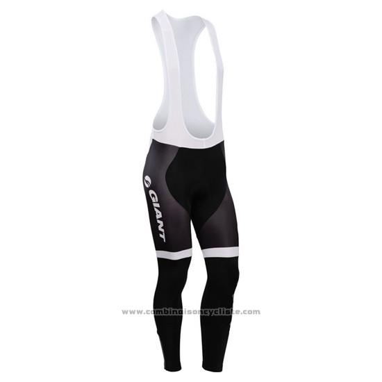 2014 Maillot Cyclisme Giant Blanc et Noir Manches Longues et Cuissard