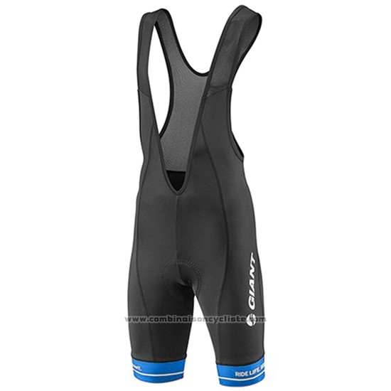 2016 Maillot Cyclisme Giant Noir et Bleu Manches Courtes et Cuissard