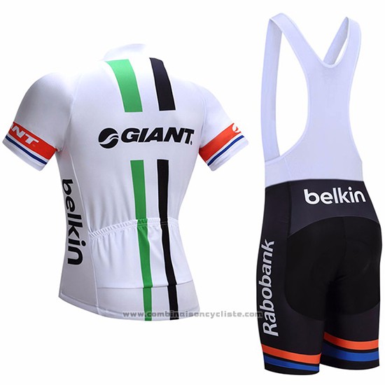 2017 Maillot Cyclisme Giant Blanc Manches Courtes et Cuissard