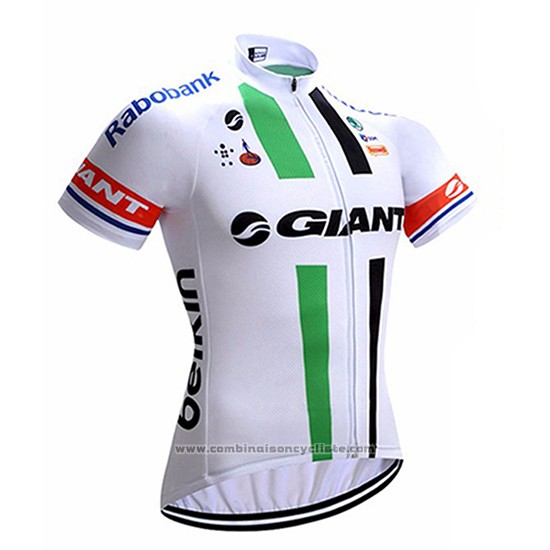 2017 Maillot Cyclisme Giant Blanc Manches Courtes et Cuissard