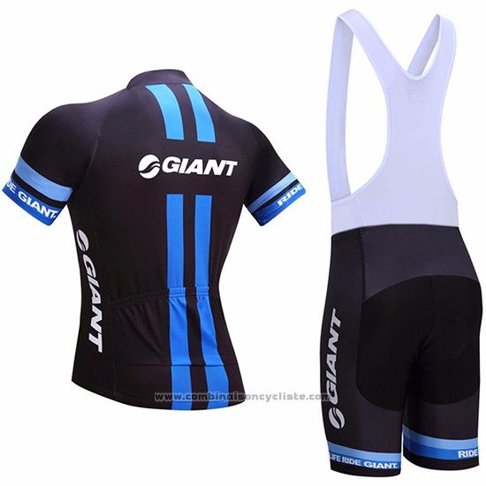 2017 Maillot Cyclisme Giant Noir Manches Courtes et Cuissard