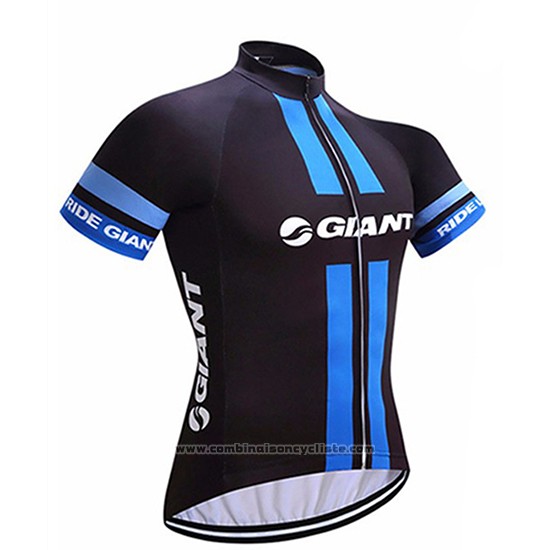 2017 Maillot Cyclisme Giant Noir Manches Courtes et Cuissard