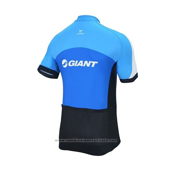 2018 Maillot Cyclisme Giant Club Sport Bleu et Noir Manches Courtes et Cuissard