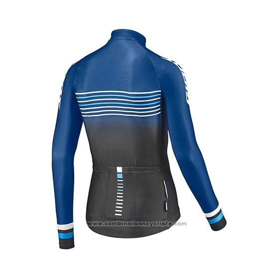 2019 Maillot Cyclisme Giant Race Day Bleu Noir Manches Longues et Cuissard