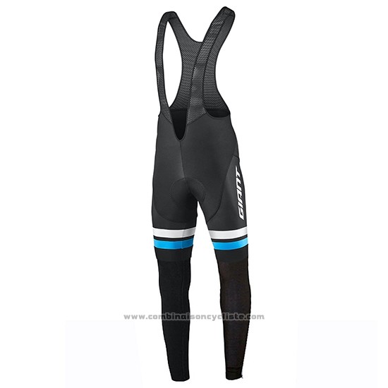 2019 Maillot Cyclisme Giant Race Day Bleu Noir Manches Longues et Cuissard