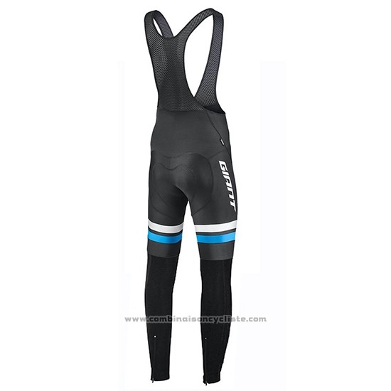 2019 Maillot Cyclisme Giant Race Day Bleu Noir Manches Longues et Cuissard
